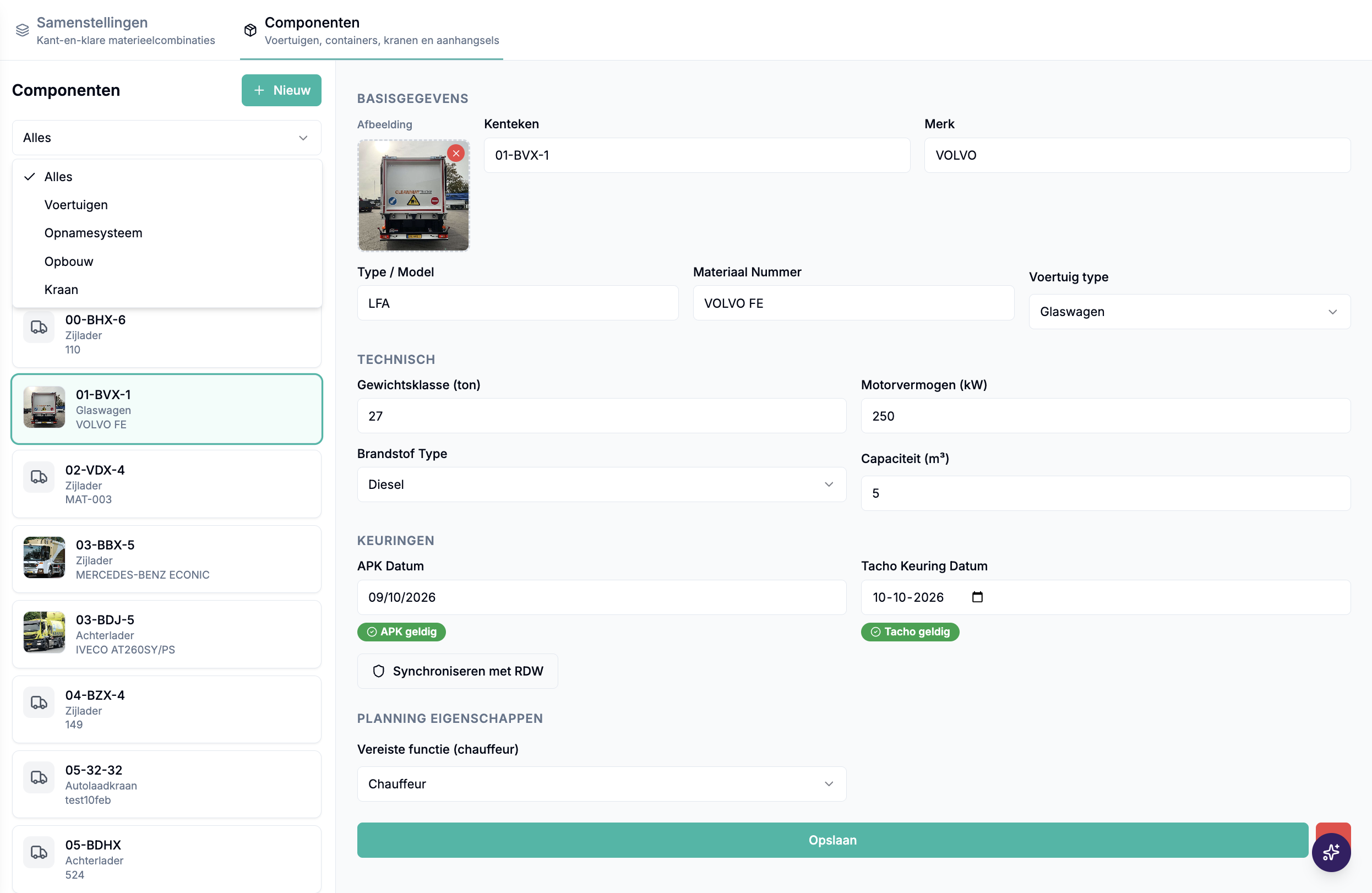Materieel interface
